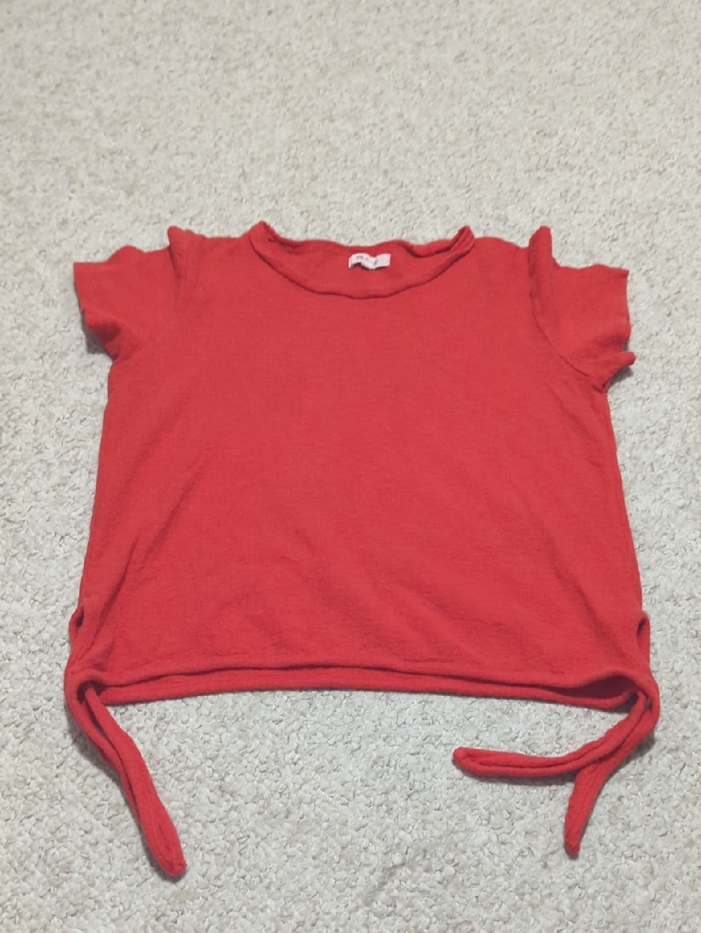 Madewell Red Short Sleeve Tie-Hem Tee